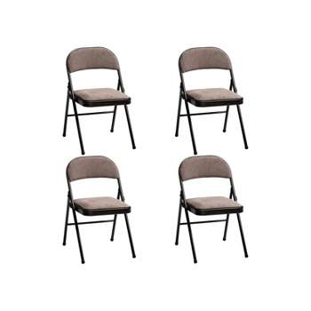 MECO 037.02.4S4 4-Pack of Sudden Comfort Deluxe Fabric Padded Folding Dinning Chairs with 16 x 16 Inch Seat and Non Marring Leg Caps, Brown