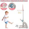Sandinrayli 5 in 1 Toddler Slide and Swing Playset, Kids Slide for Toddler, Indoor Outdoor Playground Blue+Red - 4 of 4
