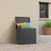 MAYEERTY 30 Gallon Large Capacity Outdoor Deck Box for Patio Furniture Cushions, Pillow with Wheels, Black - 2 of 4