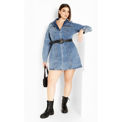 Plus size denim dress 2024 target