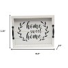 HomeRoots 16" Gray And Black Home Sweet Home Serving Tray With Handles And LED Lights - 3 of 3