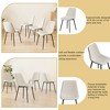 Lirago Set of 4 Modern Dining Chairs with Linen Seats & Black Metal Legs-Beige, Stylish Office/Home Furniture - 3 of 4