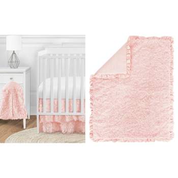 Sweet Jojo Designs Girl Baby Crib Bedding Set - Rose Collection Pink 4pc