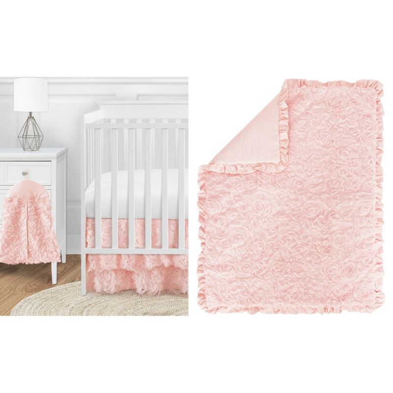 Sweet Jojo Designs Girl Baby Crib Bedding Set - Rose Collection Pink 4pc, 1 of 8