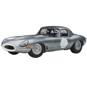 Jaguar Lightweight E Type Roadster RHD (Right Hand Drive) Dark Silver 1/18 Model Car by Autoart - 1 of 4