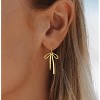 Gold Bow Earrings for Women Trendy,Cute Bow Stud Earring 14k Gold Plated Dainty Ribbon Pearl Bow Drop Dangle Earrings Gold Earrings Christmas Earrings - 4 of 4