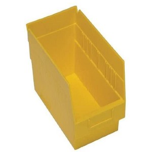 Quantum Storage Systems Economy Shelf Bin, Nesting, 11-5/8"W X 6-5/8"D X 6"H, (7) Divider Slots, Rear Hanglock - 1 of 2