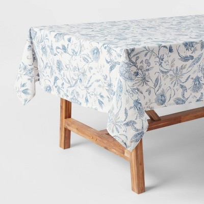 X Cotton Floral Tablecloth Blue Threshold Target