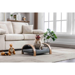 LOVMOR Cat Bed Pet Sofa With Solid Wood Frame, Cat Scratch Resistant PU Cushion - 1 of 4