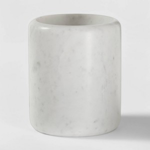 Marble Utensil Holder White - Threshold™: Off-White Kitchen Storage, Marble Kitchen Utensil Holder, 6.25" Height - 1 of 3