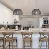 Modern Farmhouse Pendant Light, Handcrafted Black Woven Cage Shade with Brass Canopy for Entryway - 4 of 4
