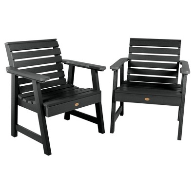 Weatherly 2pk Garden Chairs Black highwood