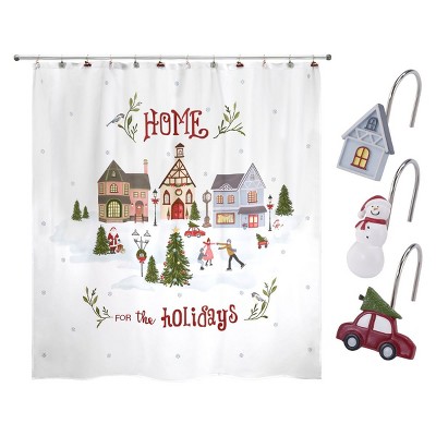 Home for the Holidays Shower Curtain & Shower Hook Set