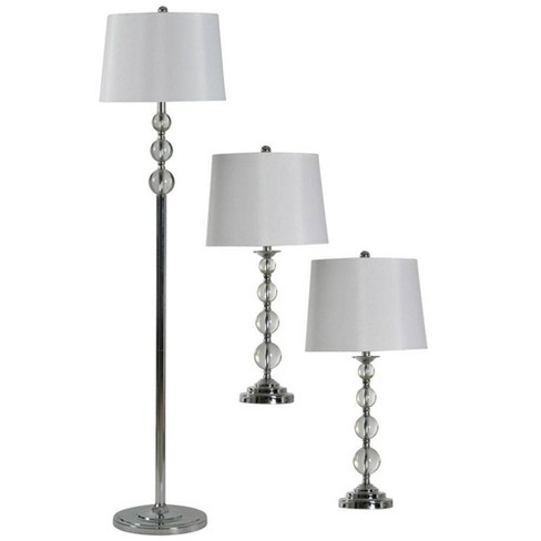 3pk Set Crystal Floor Lamp Table Lamps, Stylecraft Floor Lamp