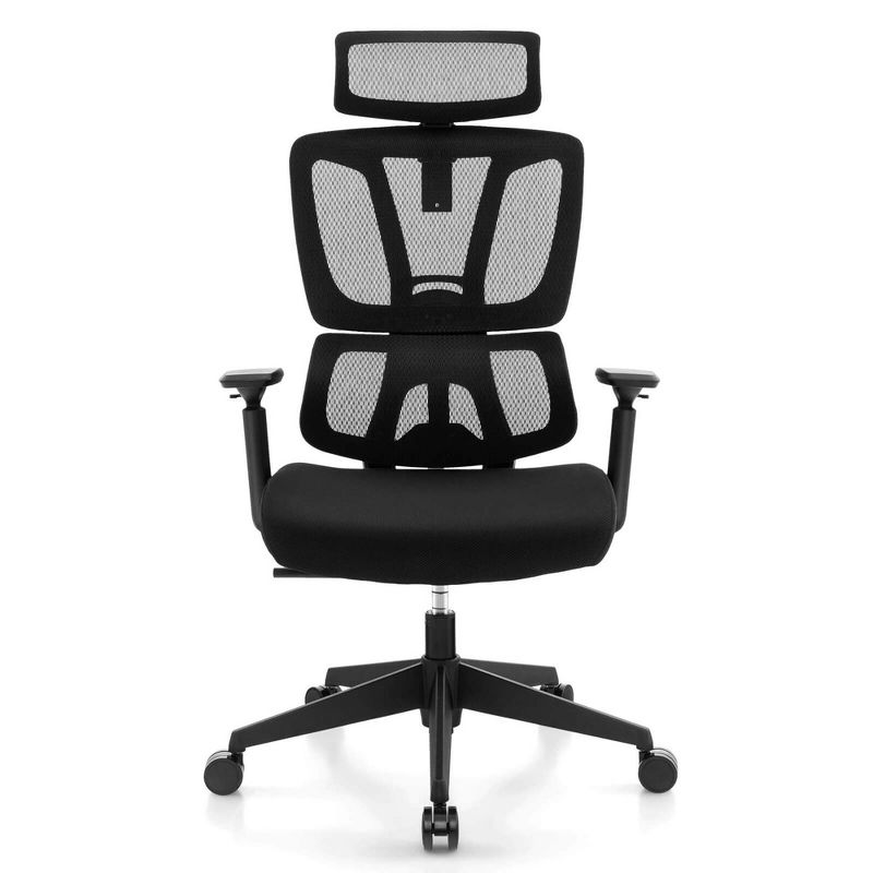 Costway Ergonomic Office Chair Adjustable Desk Chair Breathable Mesh Chair Black, 1 of 11