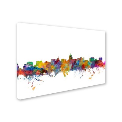 Trademark Fine Art -Michael Tompsett 'Madison Wisconsin Skyline' Canvas Art