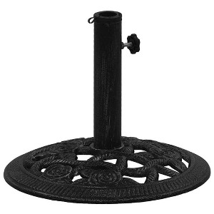 vidaXL Umbrella Base Patio Parasol Umbrella Stand Weighted Base Cast Iron - Black 15.7" x 15.7" x 12.6" - 1 of 4