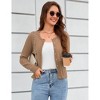 BLUEMING Womens Cable Knit Cardigan Bolero Shrug Long Sleeve Round Neck Button Down Casual Sweater Coats - 4 of 4