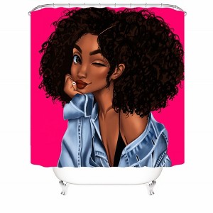 Sexy Woman With Explosive Head Shower Curtains for Bathroom Waterproof Fabric Bath Curtain Durable Soft Stylish Bathroom Decor 72x72 Inch - 1 of 1