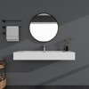 48 x 18 in. Solid Surface Wall Mount or Countertop Bathroom Vessel Sink with Single Faucet Holes in Matte White - 2 of 4