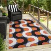 HomeStock Outdoor Washable Jupiter Orange & Pink 5' X7', Machine Woven with Printed Designs, Coastal - 2 of 4