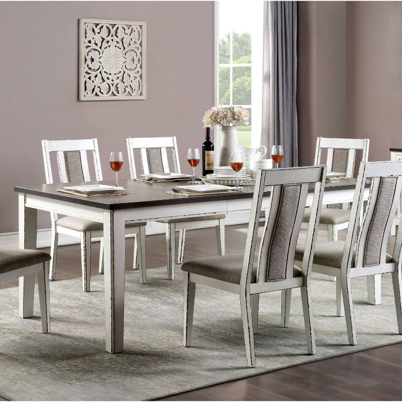 5pc Redmond Expandable Dining Table Set Weathered White/Dark Walnut/Warm Gray - HOMES: Inside + Out, 2 of 6