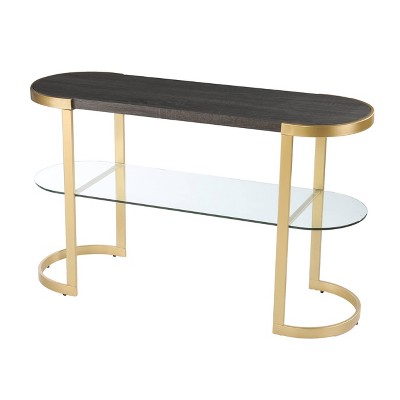 Lyflon Console Table Black/Gold - Aiden Lane