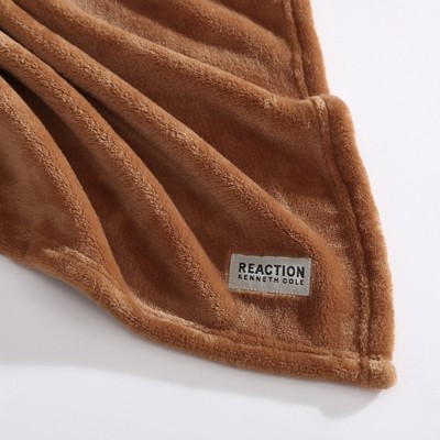 Kenneth Cole Ginger Orange Full Plush Fleece Blanket
