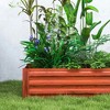 Resenkos Patio Planting Bed, Raised Garden Bed,2 Piece Galvanized Raised Garden Bed, 3.3' x 3.3' x 1' Metal Planter Box, Dark Brown - 4 of 4