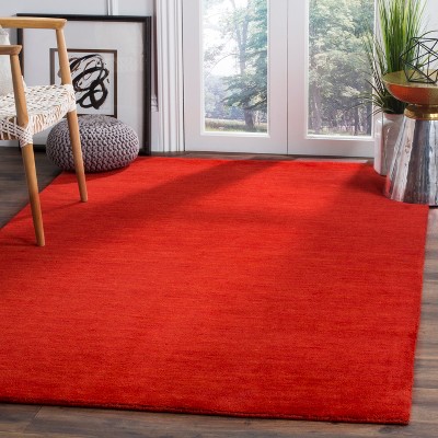 Himalaya Red Hand-Knotted Wool Round Area Rug