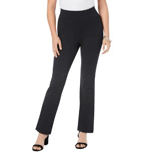 Roaman's Women's Plus Size Tall Essential Stretch Yoga Pant - 1 of 4