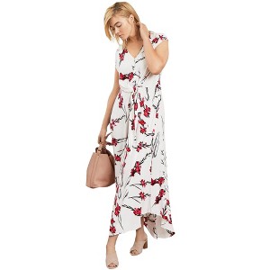 ellos Plus Size Tie-Front Maxi Dress - 1 of 4