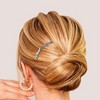Unique Bargains Women's Rhinestone Faux Pearl Side Hair Comb Gray Silver Tone 2 Pcs - 3 of 4