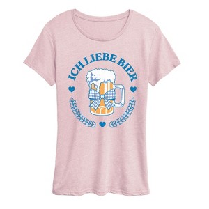 Women's - Instant Message - Ich Liebe Bier Oktoberfest Short Sleeve Graphic T-Shirt - 1 of 4