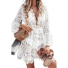 Coolmee Women's Swimsuit Coverups Lace Beach Cover Up Bathing Suit Swim Dress - 4 of 4