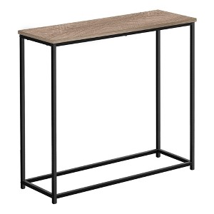 Monarch Specialties Accent Table Console Entryway Narrow Sofa Living Room Bedroom Brown Laminate Black Metal Contemporary Modern - 1 of 4