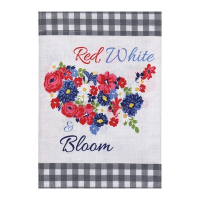 (Meadow Creek)Red, White, Bloom, Garden Burlap