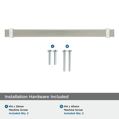 Overton Satin Nickel and Polished Chrome Cabinet Drawer Pull