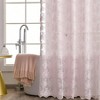 Vintage Floral Lace Shower Curtain with Attached Valance, Farmhouse Shabby Chic Bath Curtain, 72x72 Inch, Scalloped Edge - 2 of 4