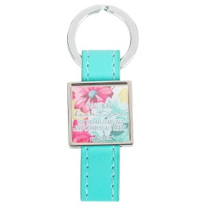 Dicksons You are Beautiful Floral Teal 3 Inch Zinc Alloy Keyrings Pack of 6 - 1 of 4