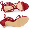 Allegra K Women's Faux Leather Open Toe Strappy Lace Up Kitten Heels Sandals - 4 of 4