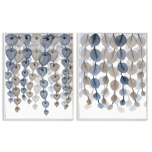 Stupell Industries Falling Vines Neutral Leaves 2pc Framed Giclee Art Set - 1 of 4