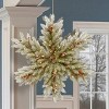 National Tree Company Pre-Lit Artificial Christmas Hanging Snowflake, Green, Dunhill Fir, with Pine Cones, Berry Clusters, Frosted Branches,32 Inches - 2 of 3