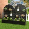Lirago Metal Planter Box privacy screen Garden Bed with Trellis and Wheels - 3 of 4