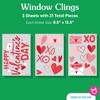 Big Dot of Happiness Happy Valentine’s Day Window Clings, Reusable Holiday Window Sticker Decor, Heart Decals, Static Clings for Kid-Friendly Party - 3 of 4