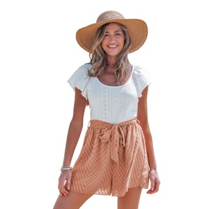 Women's Melon Mood Two-Toned Coral Romper - Cupshe - 1 of 4