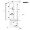 INFURNIC Decorative Storage Cabinets Tall Storage Cabinet with Adjustable Shelf and Two Drawers for Bathroom and Office, Grey, 24"*15.7"*62.5" - 2 of 4