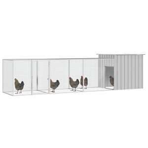 vidaXL Chicken Cage Anthracite Galvanized steel 78.7 x 35.8 x 39.4 in - Gray 157.5" x 35.8" x 39.4" - 1 of 4
