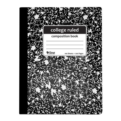 C-Line Composition Notebook, 100 Page, College Ruled, Black Marble (Pack of 10)