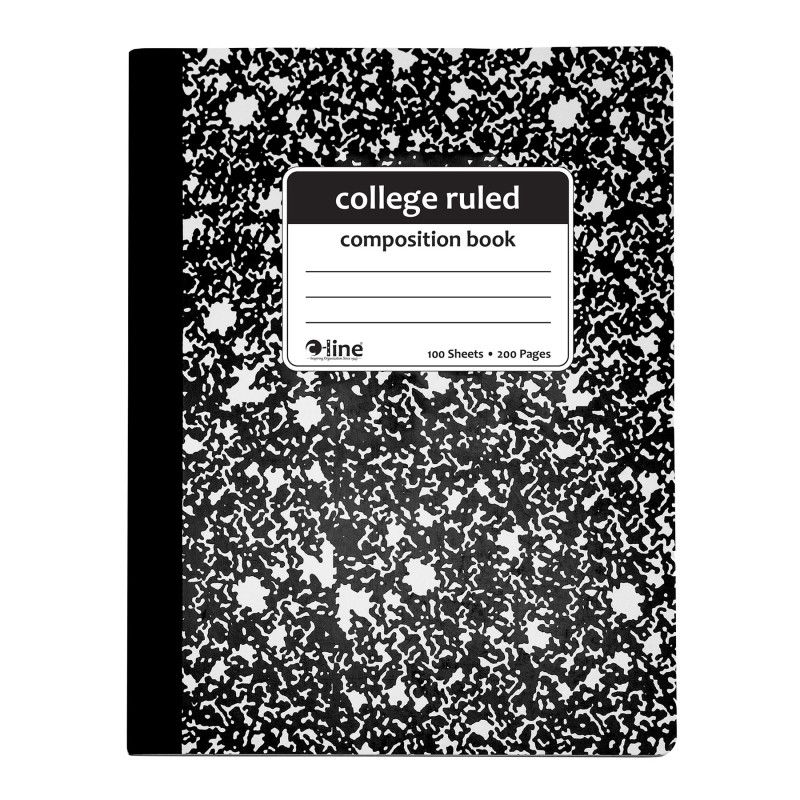 C-Line Composition Notebook, 100 Page, College Ruled, Black Marble, 1 of 2